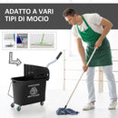 Carrello Pulizie con Secchio da 20 L e Strizzatore 60x27x70.5 cm Nero  