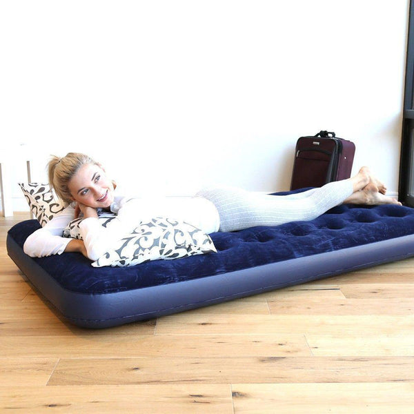 acquista Materassino Materasso Gonfiabile Singolo 188x99x22 cm Airbed Blu Floccato Bestway