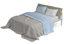 Set Lenzuola Sopra Sotto e Federe Doubleface Azzurro\/Grigio Chiaro Varie Misure
