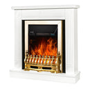 Camino Elettrico da Pavimento 86,5x82x25 cm Effetto Fiamma 2000W Donald & Galileo gold Bianco/nero