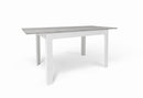 Tavolo Allungabile 120/170x80x75 cm Cemento e Ossido Bianco   