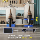 Cavalletto Alzamoto Pieghevole e Antiscivolo 41,5x23,5x10-37 cm in Acciaio e Gomma Blu e Nero      