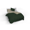 Copripiumino Matrimoniale con Sacco e Federe Double Face Verde Oliva/Tortora