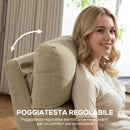 Poltrona Reclinabile Elettrica 80x93x103 cm con Poggiapiedi Poggiatesta Regolabile e Prese in Ciniglia Beige      