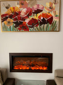 Camino Elettrico da Incasso 36,7x88,3x15,9 cm Effetto Fiamma 1500W Tasmania Nero