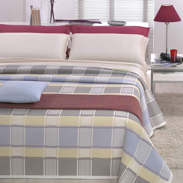 Copriletto in Misto Cotone Matrimoniale Cober William Malva online