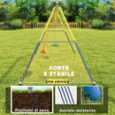 Altalena da Giardino 285x160x181 cm per Bambini 3 in 1 in Acciaio e PE Multicolore      