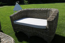 Set Salotto da Giardino Divano 2 Poltrone e Tavolino in Rattan Mumbai Grigio