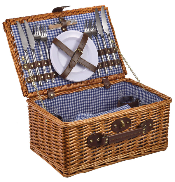 online Cesto Valigetta da Pic Nic per 4 Persone 18 Pezzi con Accessori