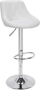 Set 2 Sgabelli Cucina Seduta Pelle Imbottita Sgabello Girevole Casa Bar Bianco