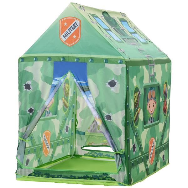 Tenda Gioco Per Bambini Da Interno 105x120x128 Cm Con Finestre, Ghirlanda Luminosa E Bandiere, Montaggio Rapido Per Ragazzi E Ragazze