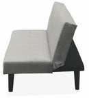 Divano Letto 2 Posti 166x77x65,5 cm in Velluto Soriani Grigio Chiaro