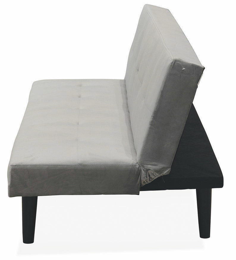 Divano Letto 2 Posti 166x77x65,5 cm in Velluto Soriani Grigio Chiaro