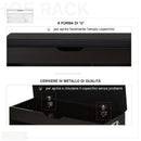 Mobile Scarpiera con Panca Contenitore 80x30x45 cm in Legno Truciolare Noce Scuro