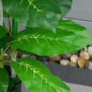 Pianta Artificiale H95 cm 33 Foglie con Vaso Verde