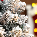 Albero di Natale Mini Innevato 60 cm con Pigne e Bacche Rosse per Interni      