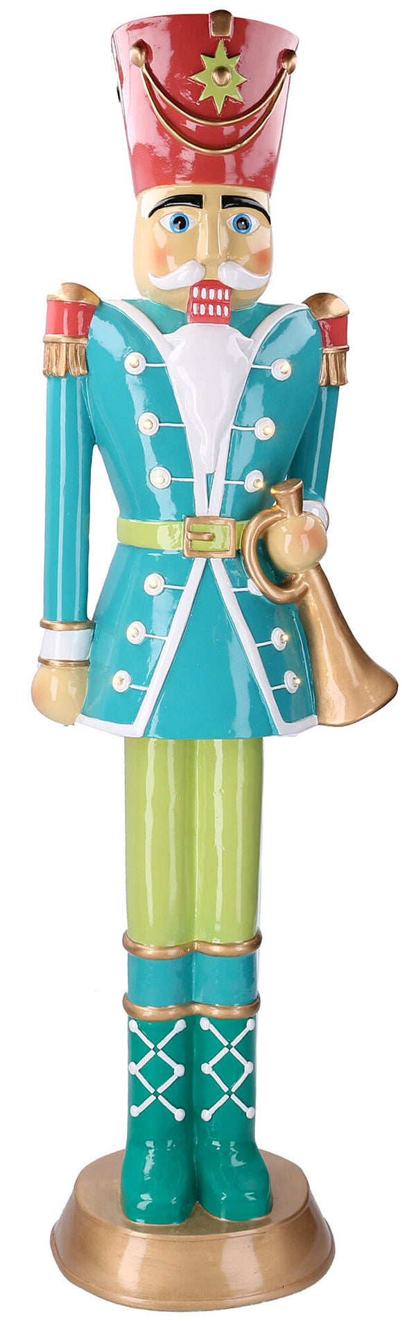 Soldatino Schiaccianoci in Resina 26x19xh89 cm con LED Decorazione Blu sconto