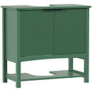 Mobile Sottolavabo per Lavabo a Colonna 65x32x62 cm con Anta e Ripiano in MDF Verde      