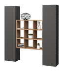 Parete Attrezzata Soggiorno 170x30x180 cm Maruska n°31 Grigio Antracite Opaco