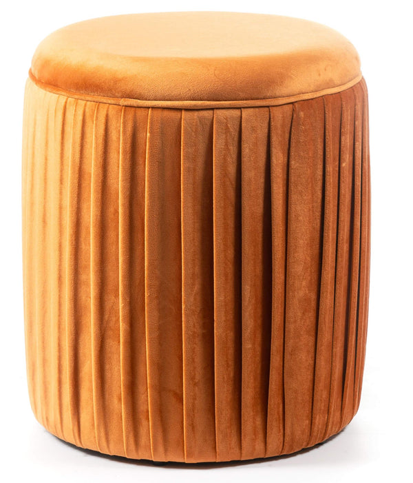 prezzo Pouf Imbottito Ø35x40 cm in Velluto Arancione