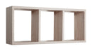 Mensola Rettangolare 3 Scomparti da Parete 70x30x15.5 cm in Fibra di Legno Tristano Rovere Sagerau