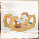 Gioco per Bambini 2 in 1 Arco Montessoriano Sedia a Dondolo 91x41x48 cm in Legno di Pino  
