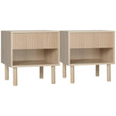 Set 2 Comodini con Cassetto e Ripiano Aperto 47x47x50 cm in Truciolato color Legno