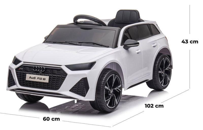 Macchina Elettrica per Bambini 12V con Licenza Audi RS6 Bianca