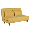 Divano Letto 2 Posti 146x91x82cm in Tessuto Giallo