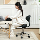 Sgabello Estetista Altezza Regolabile e Seduta Girevole in Finta Pelle Nero    