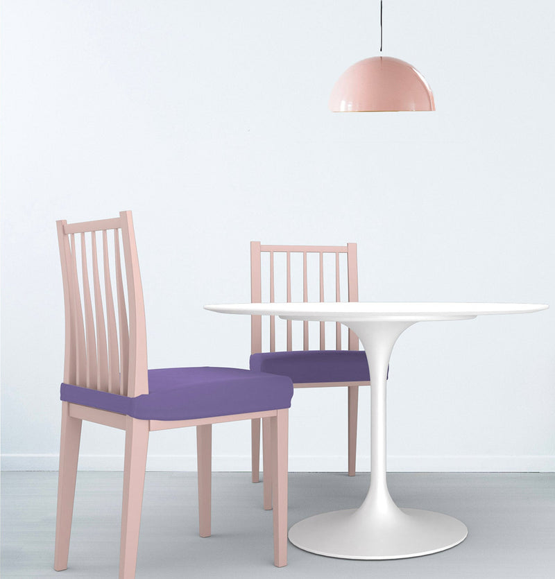 Set 2 Coprisedie Elasticizzati in Poliestere Lilla 