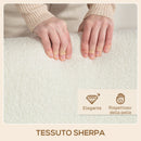 Poltrona da Salotto Stile Nordico 74,5x76x78 cm in Tessuto Sherpa con Braccioli e Gambe in Legno Crema  