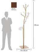 Appendiabiti da Terra 33x33x178 cm in Ferro Battuto Vasconi Platano Marrone