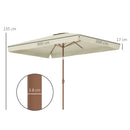 Ombrellone da Giardino e da Esterno Inclinabile 2x3 m in Poliestere UV 50+ Beige      