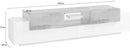 Mobile TV 4 Ante 220x40-45x51 cm New Coro Bianco Lucido e Ardesia