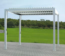 Pergola da Giardino 3x3m in Alluminio Telo Retrattile Manuale Bianco