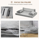 Cuccia per Cani e Gatti 99x71x28 cm in Tessuto Effetto Velluto Grigio