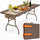 Tavolo Pieghevole da Esterno 180x74x74 cm con Piano in HDPE Effetto Polyrattan a Valigia Tortora