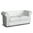 Divano 2 Posti 170x81x77 cm in Similpelle Bianco