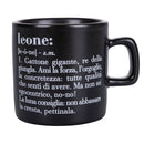 Tazzina Caffè Zodiaco "leone" Ø6x6,5 cm in Bone China VdE Tivoli 1996 Nero