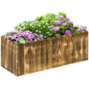 Fioriera Box Rettangolare per Piante in Legno di Abete 80x33x30 cm 