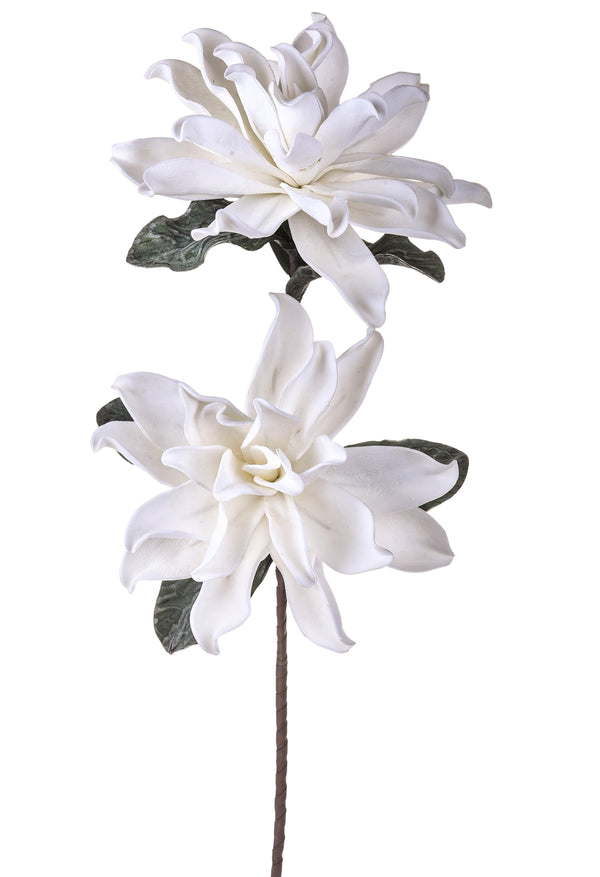 Set 2 Fiori di Dalia Composta da 2 Fiori Artificiali Altezza 94 cm Bianco online