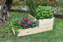 Fioriera da Giardino 80x40xH20 cm in Legno di Pino Grezzo