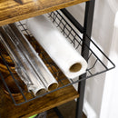 Mobile da Cucina 90x40x83 cm con Presa di Corrente e USB in Acciaio e Truciolato Marrone
