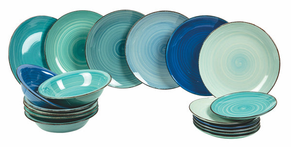 sconto Servizio Piatti 18 Pezzi in Hard Dolomite Multicolor Villa d'Este Home Tivoli Baita Acqua
