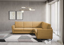 Divano Angolare 5 Posti 248x248x85 cm Yasel in Tessuto Ocra