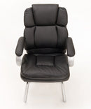 Coppia di Sedie Poltroncine Visitatore in Similpelle da Ufficio Bozzini King Nero