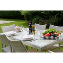 Tavolo da Giardino in Polyrattan Rettangolare 160x90x77cm Adila Melange Grigio