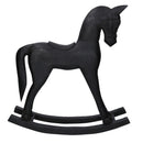 Cavallo a Dondolo Decorativo in Legno nero cm 46x9xh50
