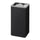 Cestino Gettacarte Posacenere 30,6x60x24,5 cm in Metallo Nero Opaco 17L per Interno Esterno